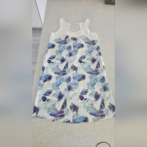 Crave Design New without Tags Sleeveless Dress Blue and Purple Leaf Print XS